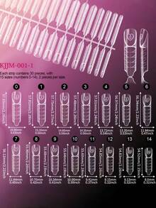 30pcs 3D Stair Edge Spacer French Manicure Extension Strips | Smooth Edges, Direct Coating, Beginner-Friendly, Flowing Smile Line, Full Gel Compatible, Zero Overflow, Professional Salon Nail Tool - Clear - View 1
