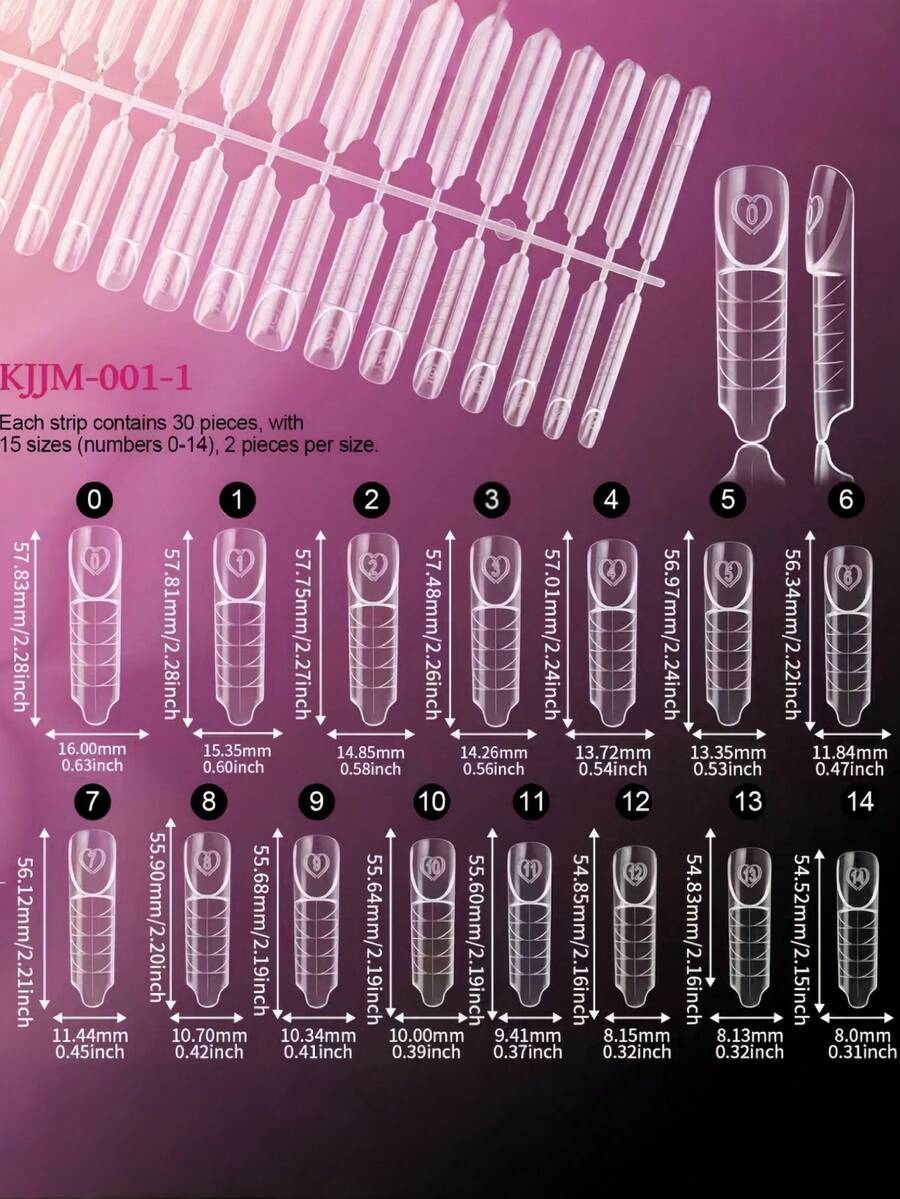 30pcs 3D Stair Edge Spacer French Manicure Extension Strips | Smooth Edges, Direct Coating, Beginner-Friendly, Flowing Smile Line, Full Gel Compatible, Zero Overflow, Professional Salon Nail Tool - Clear - View 1