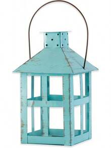 Linterna decorativa azul de 9 pulgadas