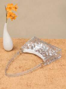 Kids' Fashion Transparent PVC Geometric Pattern Zipper Pouch - Clear - View 4