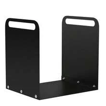 Firewood Rack 36.5 X 30 X 36 Cm Firewood Rack With Handles, Firewood Rack For Outdoor, Indoor, Up To 30 Kg, Steel, Black