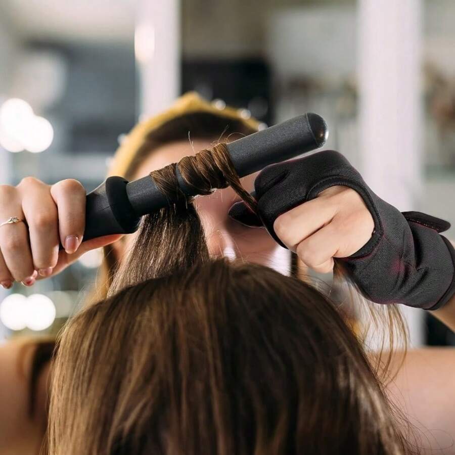 Heat Resistant Reusable Styling Gloves, 3-Finger Thick, Suitable For Curling Irons And Hair Dye Tools, Fits All Hair Types - Multicolor - View 1