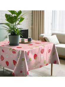 1件草莓主题桌布，涤纶材质，适合水果主题派对和庆祝活动，是家庭聚会、节日、派对和现代家居装饰的理想之选，也是家庭派对装饰的完美点缀 | 奢华餐桌装饰 | 时尚桌布 - 彩色 - 查看 11