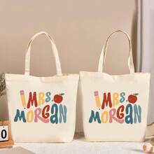 NAZENTI Custom Teacher Tote Bag, Personalized Teacher Appreciation Gifts Canvas Tote Bag, Teachers Women - Thiết kế 1 - Xem 6