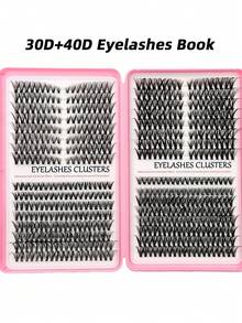 Rikuaild 608片装 30D+40D 假睫毛套装，D卷度，自然柔软蓬松，日常佩戴，8mm-16mm混合长度，DIY簇状假睫毛，旅行沙滩便携假睫毛 - D - 查看 7