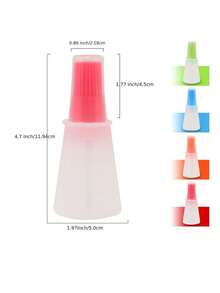 1pc Silicone Flat Oil Bottle With Brush, Multifunctional Kitchen Baking Brush