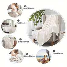 Valentine'S Day Heart-Patterned Fleece Blanket |   Soft And Comfortable Plush Throw, Perfect For All Seasons, Ideal For Bed, Sofa, Living Room Decor, Travel, And Camping, Machine Washable, Polyester - White - View 10
