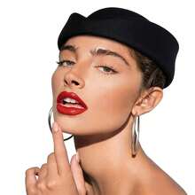 1 件复古 20 世纪 60 年代空姐帽 - 经典空姐帽，弧形帽檐和光滑的圆形帽顶，结构化设计，蓝色、红色、黑色、粉色、白色可选 - 优雅的航空主题派对装或休闲装，时尚女士无羽毛帽子，百搭复古别致配饰，采用光滑面料制成，具有经典航空美学 - 彩色 - 查看 3