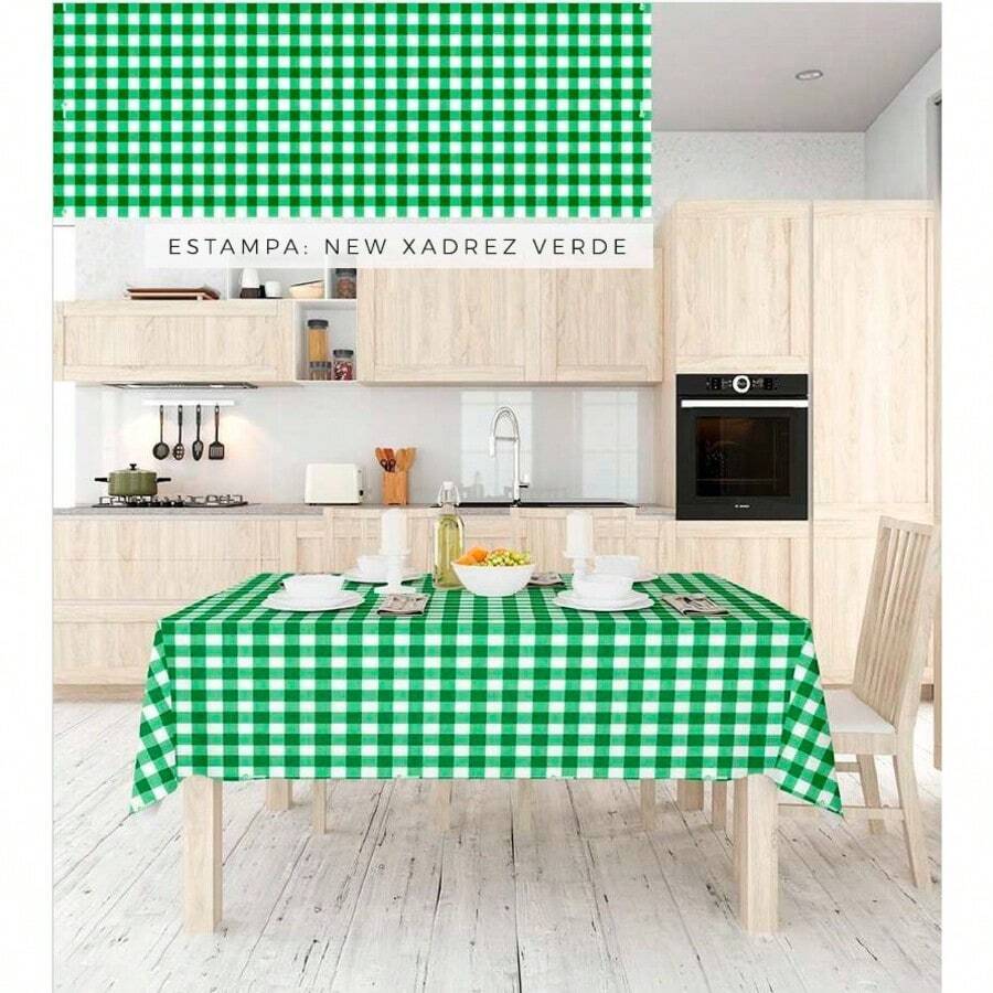 Thermal Plastic Tablecloth For 4 People / 1.50m X 1.40m - Part 3 - Green Chess - View 1