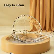 1 Set Hamster Gerbil Toy, DIY Acrylic Silent Running Wheel With Transparent Stand, Requires Assembly