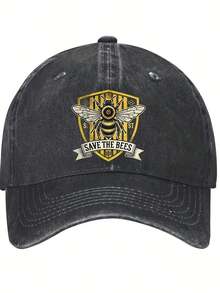 Save The Bees Printed Baseball Cap Unisex Suitable Casual Adjustable Outdoor Hat - Color 1 - View 1