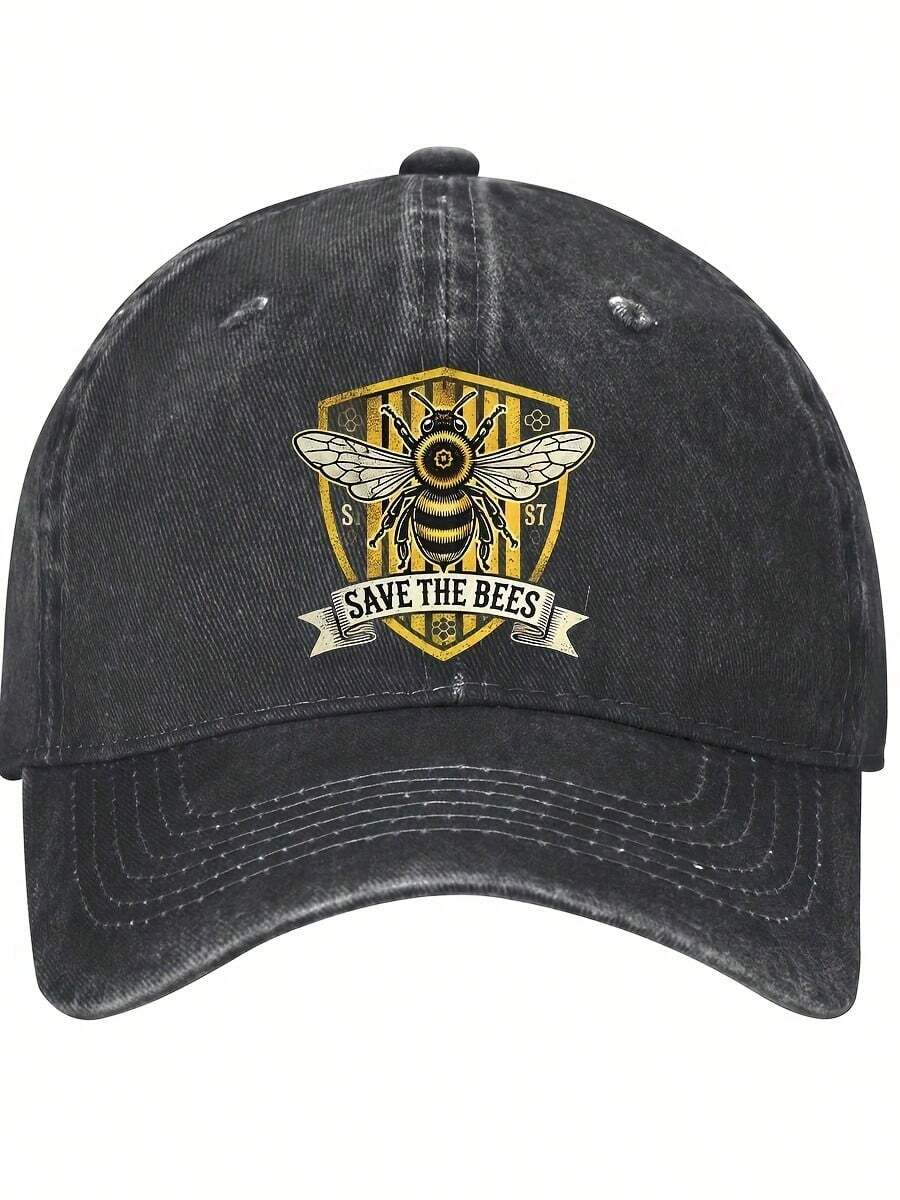 Save The Bees Printed Baseball Cap Unisex Suitable Casual Adjustable Outdoor Hat - Color 1 - View 1