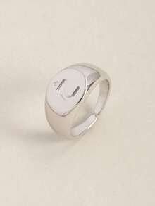 1枚定制儿童阿拉伯语戒指，阿拉伯字母戒指，精美定制礼物 - 銀色 - 查看 11