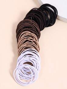 100 dây buộc tóc co giãn chống hư tổn, dây thun nhiều màu sắc, phụ kiện tóc, phù hợp cho tóc dày và mỏng, phụ kiện tóc cho bé gái - Nhiều màu - Xem 13