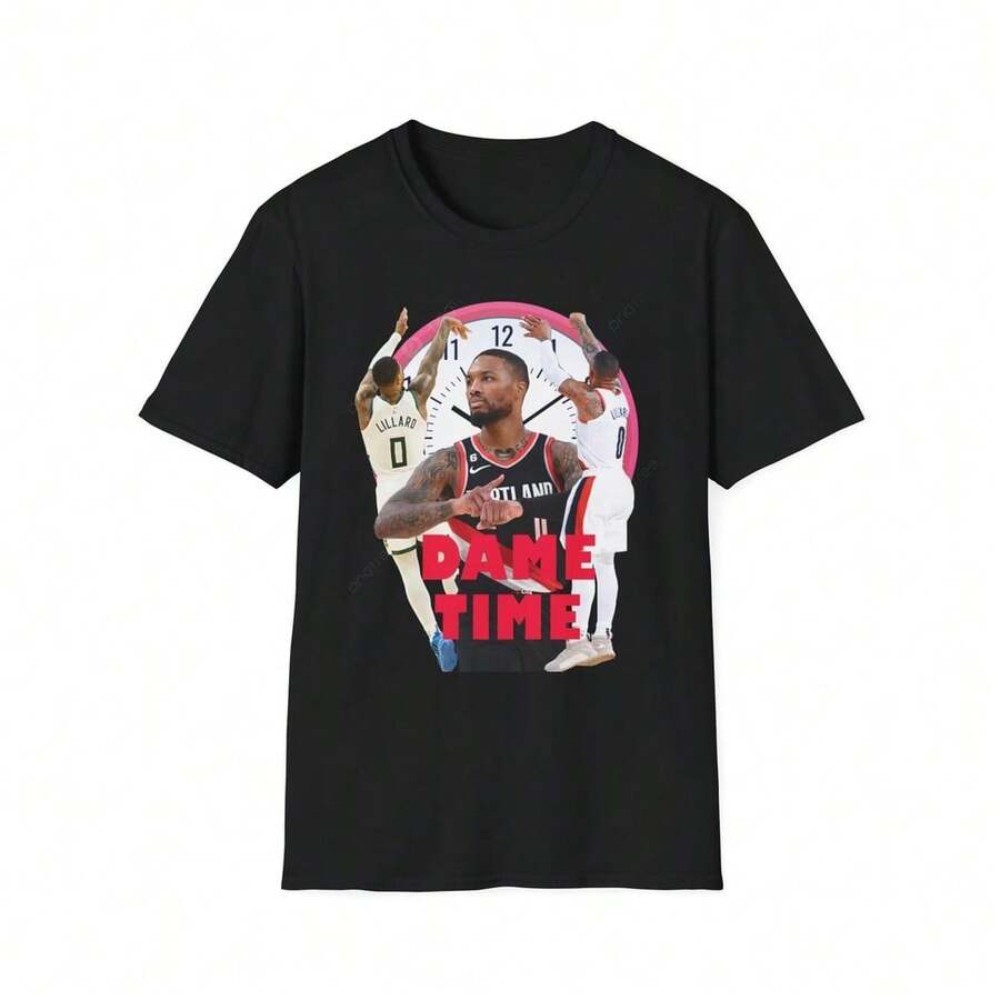 Dame Time Basketball T-Shirt, Unisex Sports Tee, Gift For Fans, Basketball - Black - View 1