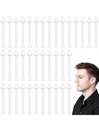 40Pcs Nose Wax Sticks, Hair Wax Applicator Nose Waxes Kit Accessories For Nostril Cleaning Ear Face Hair Removal For Men Women