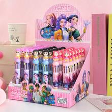 1/2/3/4/5pcs KPOP New Witch Hunting Girl Group 10 Color Ballpoint Pens, 3D Soft Silicone Shaped Push-Type Neutral Pens, Creative Stationery For Journaling, Back To School Supplies - Multicolor - View 5
