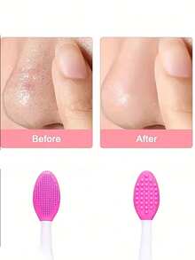 1/3 Pink Blackhead Cleaning Brush Double-Sided Facial Cleaning Brush, Multi-Functional Exfoliating Beauty Tool, - Multicolor - View 3