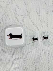 3 piezas Estuche protector transparente de 40W para cargador, Estuche protector de cargador de 17, Estuche protector de cargador de 40W, Protector de cable, Patrón de perro salchicha/gato y ovillo/3 ositos compatible con iPhone - Multicolor - Ver 8