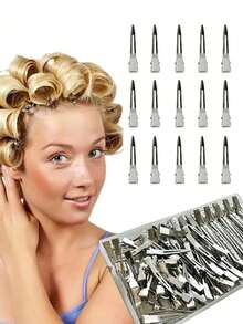 Simple Metal Small BB Clip, Fashion Casual Daily Curling Tool, Small Hair Clip Styling, Can Be Used As Claw Clip, Hair Claw, Hair Clip, Stationery, Hair Styling Accessory, DIY Tool, Hairstyling Makeup Tool, Hair Slide, Hair Barrettes - Silver - View 2