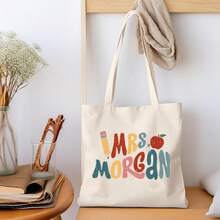 NAZENTI Custom Teacher Tote Bag, Personalized Teacher Appreciation Gifts Canvas Tote Bag, Teachers Women - Thiết kế 1 - Xem 4