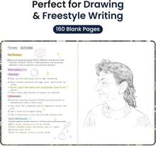 Blank Journal Notebook For Women &Amp; Men, Hardcover Leather Journal For Writing, Sketch Book, A5 Plain Paper Notebook For Drawing &Amp; Sketching, , Perfect For Office School Home Supplies, Patchwork Floral - ColorE - 查看 3