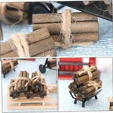 迷你柴堆 DIY 娃娃屋装饰：按比例缩小的微缩道具和创意工艺品，适合微缩模型爱好者和娃娃屋场景布置。逼真的娃娃屋柴堆，角色扮演道具，微缩创意食物玩具，微缩厨房柴火装饰。 - 彩色 - 查看 2