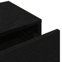 vidaXL Murale Étagère com gavetas 80x33x17 cm engenharia madeira preto - Preto - Ver 8