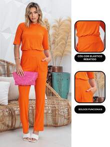 Maria do Luxo Women Two-piece Outfits - Orange - View 4