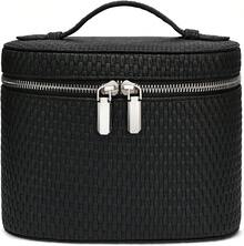 ¡RecomendadoBolsa de maquillaje de viaje con compartimentos y asa, bolsa de aseo portátil para mujer, Rosa (7.6 x 5.5 x 6 pulgadas), M(7.6*5.5*6 in), Moderno¡Top de Temporada - tela grande-negro (7.6 x 5.5 x 6 pulgadas) - Ver 12