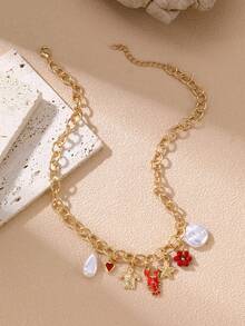 1件 女孩花朵、珍珠、海星沙滩/海洋主题珍珠海星吊坠项链 - 彩色 - 查看 14