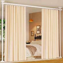 Room Divider For Room Separation, Tension Curtain Rods No Drilling, 4-10ft(H) 28-70inch(W) Adjustable Temporary Privacy Wall Divider, Heavy Duty Freestanding Space Partition Separator, White,39832977 - 白色 - 查看 1