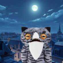 Spin Master Alley Cats Series Plush Toy, 9 Inch Funny Ugly Monster Stuffed Animal With Human-Like Teeth, Holiday Birthday Collectible Gift For Kids, Teens, Adults & Plush Fans - Wide Eyed Cat - View 8