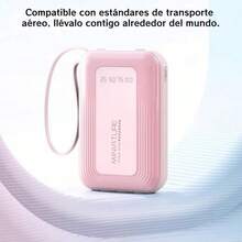 Banco de energía portátil con luz LED, Power Bank 20000mAh - Carga Rápida Batería Portátil - Pila Portatil Para Celular con Diseño en Colores Sólidos - Powerbank que Carga 5 Dispositivos Simultáneamente - Cargador Portatil Incluye 4 Cables - Pilas Portátiles de Alta Calidad para Todos los Celulares, Tabletas y Audífonos - Detalles para Navidad y Año Nuevo. - JDT-Rosa - Ver 11