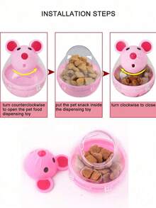 Slow Feeder Rocking Mouse Shaped Pet Toy, Cat Toy - Multicolor - View 4