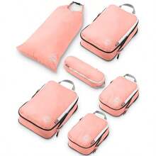 JjyCompression Pac Cus Set  Travel - Ligweig Durable Clotes Organizer  Carry-On Luggage And Suases ByDiffusers - Hoa san hô - Xem 7