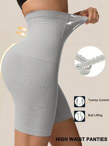 High Waist Tummy Control Panties Seamless Shaping Panties Waist Trainer Body Shaper Shorts Bottoms Slimming Sheath Panty Women Underwear Shapewear - Grey - View 9