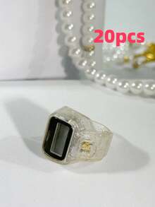 1 قطعة عداد خاتم شفاف لامع للعد الإلكتروني لخرز الصلاة في الشرق الأوسط والعالم العربي، عداد خاتم رقمي مريح للتخفيف من التوتر، مناسب لعد الصلاة والحياكة والأعمال والجولف وغيرها - متعدد الألوان - مشاهدة 19