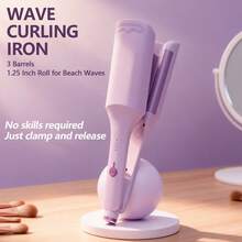 XBJ 1.25 Inch Beach Waves Curling Wand, Curling Iron Hair, Ionic Deep Waver Hair Curler Tool With Ceramic 3 Barrel, One-Touch Instant Curler Automatic Curling Iron,32mm Automatic Hair Curler With 4 Temperatures,Fast Heating & 2-Way Rotation,Automatic Shut-Off, Anti-Scald & Rotating Curling Wand,Touch Instant Curler For Hair Styling ,Hair Crimper For Women - US Plug Graduation Birthday Holiday Summer Fall Autumn Y2K Fancy Fashion Women Makeup Cosmetic Party Beach Travel Camping Outdoors School Campus Trip Festivals Decor Gift Present Rose Girl Cosplay Best Color Charm Vibe Pink Curler Hair Care Hair Waffler Perfume, Christmas, Easter And Other Holiday Gifts - Xem 1