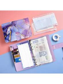 Agenda Diaria Cuaderno Libreta Piel A6 Fácil Financiero - Morado - Ver 4