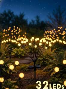 GICOOK 4pcs Solar Lights Outdoor, Solar Firework Outdoor , Solar Garden Lights, Outdoor Decorations, Firefly Light, LED Swaying Light For Patio Decor, Big Bulb, Unique Gifts For Women, Gifts For Grandma - Solar Firework Light - 查看 7