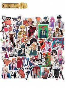 50张 Crunchyroll 官方授权《电锯人》贴纸，乙烯基材质，适用于笔记本电脑、水瓶、手机、滑板等，图案包括波奇塔、电次、真纪真等动漫角色，是情人节、圣诞节送给朋友、家人和粉丝的绝佳礼物。 - 彩色 - 查看 2