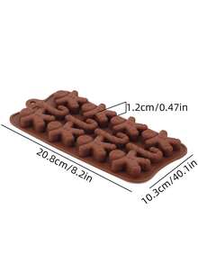 1个12孔拐杖糖巧克力模具，不粘烘焙模具，适用于制作巧克力、3D糖果、DIY，适合圣诞装饰、睡衣、礼品等。 - 彩色 - 查看 2