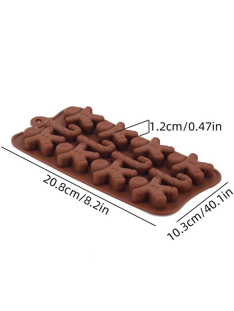 1个12孔拐杖糖巧克力模具，不粘烘焙模具，适用于制作巧克力、3D糖果、DIY，适合圣诞装饰、睡衣、礼品等。 - 彩色 - 查看 2