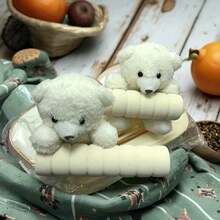 1pc Cute Bear Door Knob Cover, Flexible Protection Sleeve For Room Doors, Anti-Collision And Anti-Static, Home Decor Door Handle Accessory - Multicolor - View 3