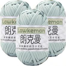 Lawkeman 3 peças/300g Fio de Camiseta de Poliéster de Alta Qualidade, Fio de Crochê e Tricô, Fio Grosso de Poliéster Macio e Elástico, 30m/100g por Rolo - Ideal para Projetos DIY, Chinelos, Cestas, Tiras de Tecido, Sacolas Artesanais Tecidas à Mão, Brinquedos, Sapatos, Tapetes, Cestas de Armazenamento - Multicolorido - Visão 31