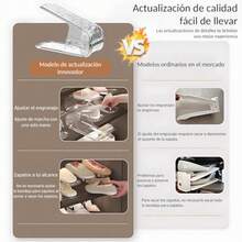 CYPNOrganizador de Zapatos Apilable6 Piezas ranuras ajustables para zapatos apilador de zapatos de doble capa Con textura antideslizante organizador para ahorro de espacio para estantes del ArmarioFashion - Transparente - Ver 5