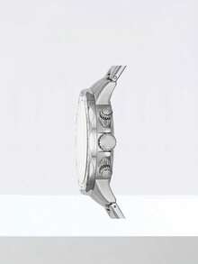 Fossil 男士石英不锈钢三针腕表，不锈钢表壳，50米防水，折叠表扣，商务休闲风格，适合日常佩戴、通勤，也是生日礼物和情人节礼物的理想之选，是送给男友、儿子或父亲的绝佳礼物。 - 銀帶銀盤 - 查看 2