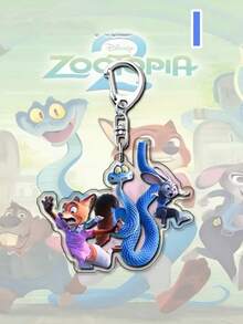 Popular Cartoon Keychain, Nick And Judy Plastic Keychain, Party Favor, Decorative Accessory - Purple - View 14