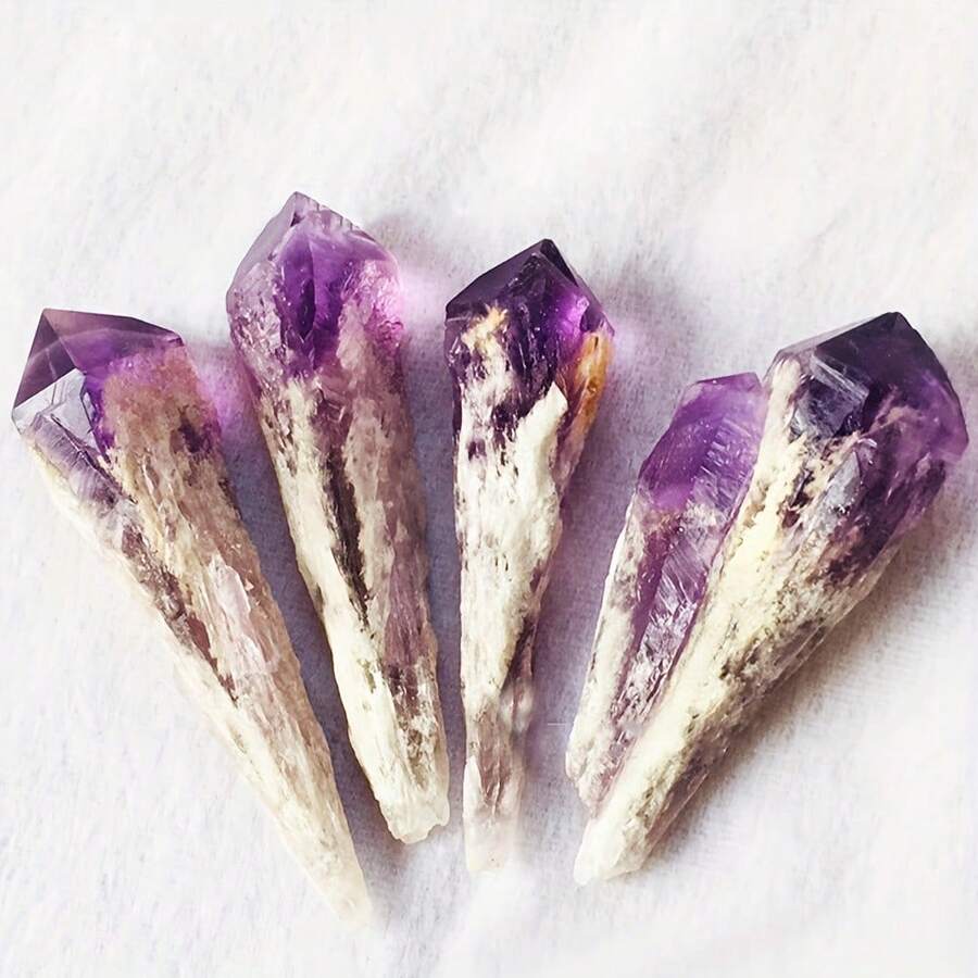 1.97-3.15 Inch Natural Uruguayan Amethyst Quartz Scepter Single Point Wand, Handmade Amethyst Mineral Crystal Home Decor - Purple - View 1